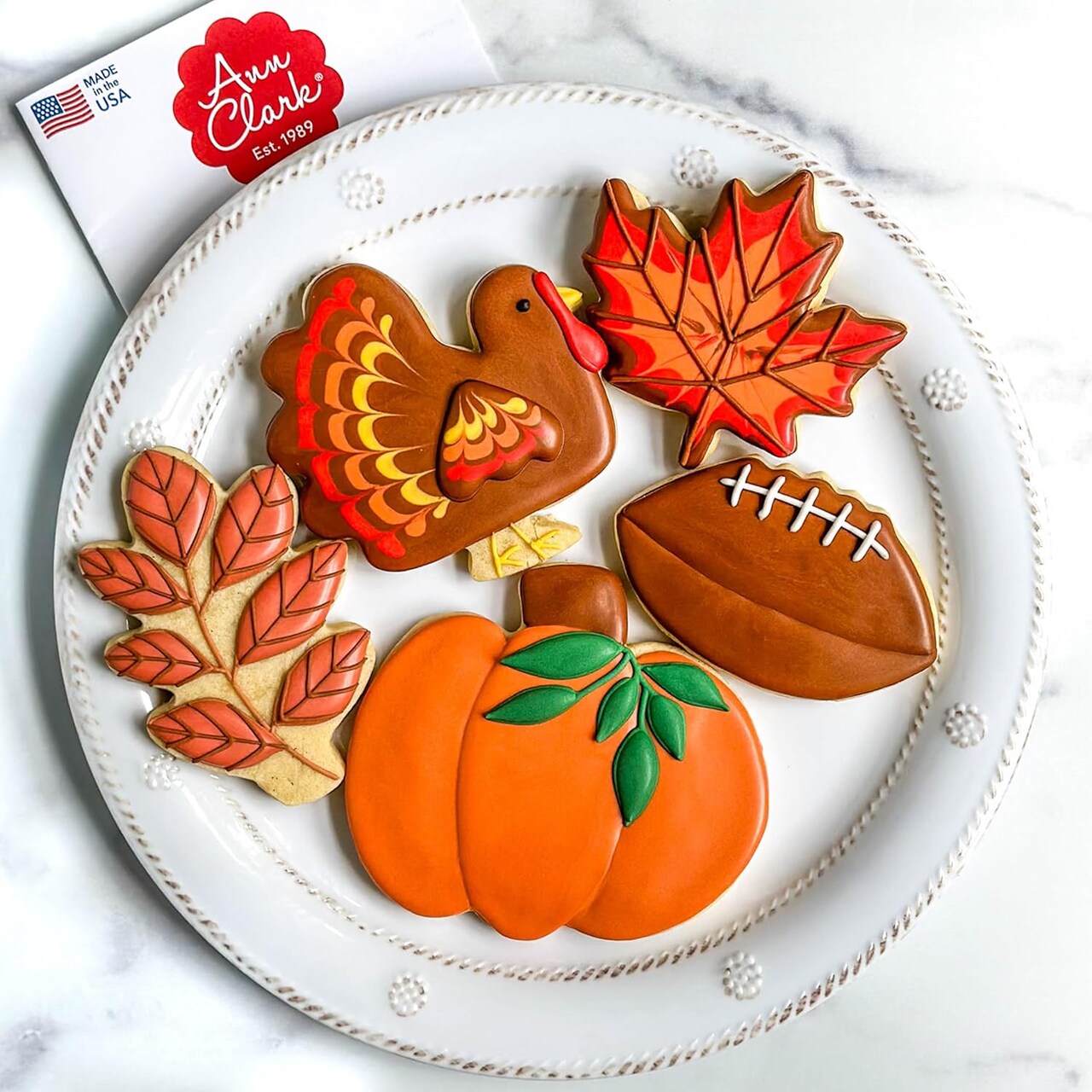 Fall Thanksgiving Cookie Cutters 5-Pc. Set Made in USA by Ann Clark